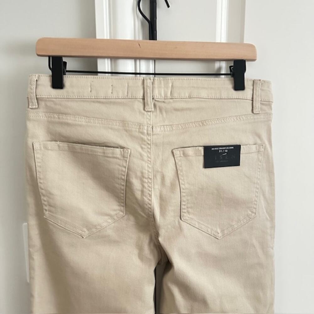 Risen NWT Khaki Mid-Rise Raw Hem Straight Leg Jeans Size - 31/13 - Picture 7 of 11